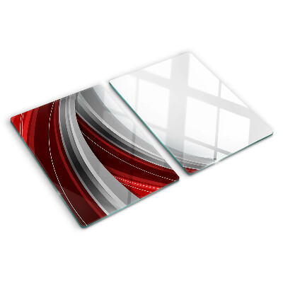 Schneidebrett Abstrakte Wellen in Rot und Grau