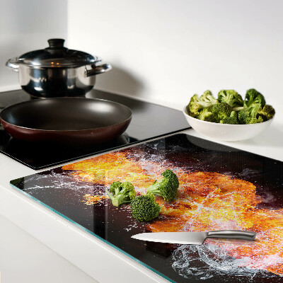 Glas schneidebrett Feuer und Wasser