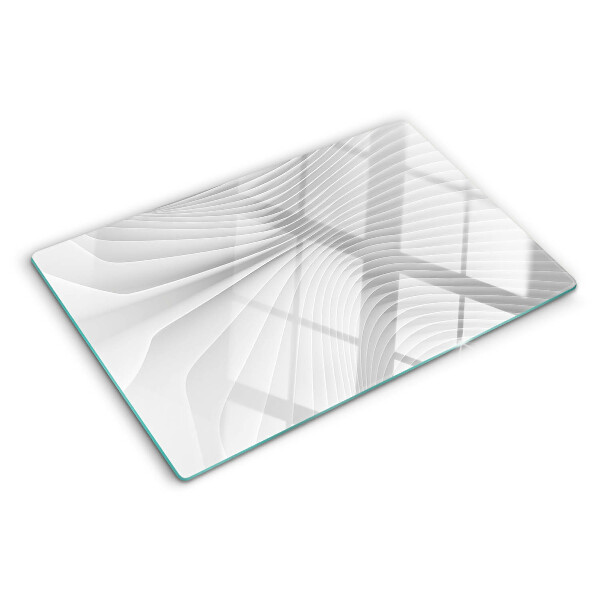 Schneidebrett glas Wellen und Linien in Grautönen