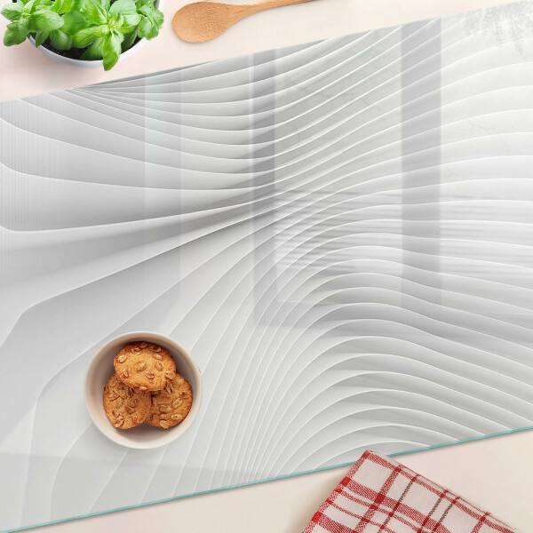 Schneidebrett Glas mit wellen- und linienmuster in Grautönen