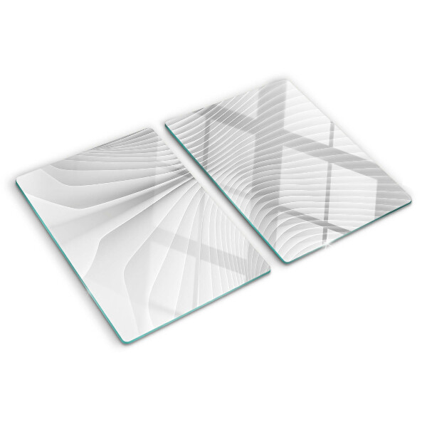 Schneidebrett glas Wellen und Linien in Grautönen
