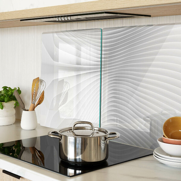 Schneidebrett glas Wellen und Linien in Grautönen