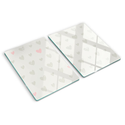 Schneidebrett mit Herzen in verschiedenen Farben