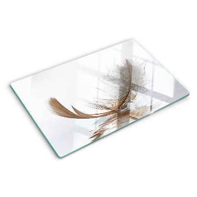 Schneidebrett glas Eine Feder gegen das Wasser