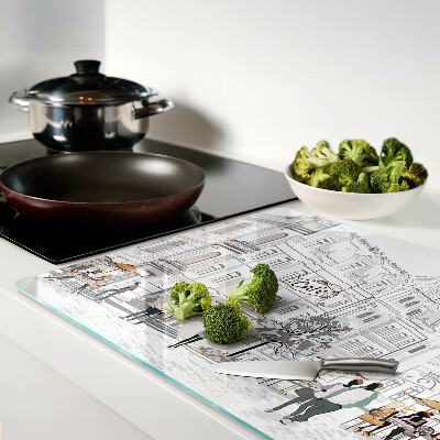 Glas schneidebrett Café-Szenerie in der Stadt