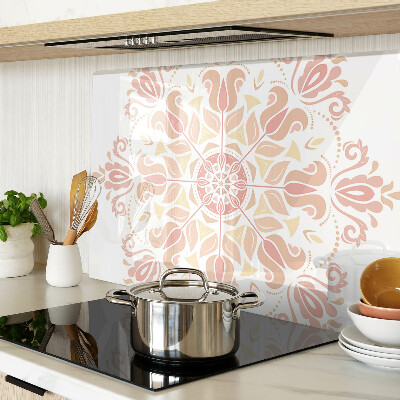 Schneidebrett glas Mandala in Rosatönen