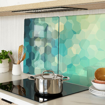 Schneidebrett Geometrische Sechsecke in Blautönen