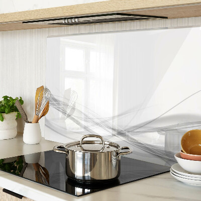 Schneidebrett Glas mit abstrakten Linien- und Wellenmotiven