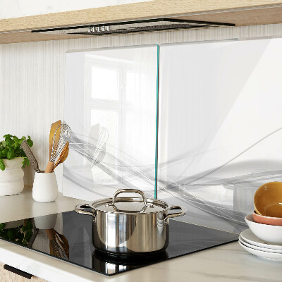 Schneidebrett Glas mit abstrakten Linien- und Wellenmotiven