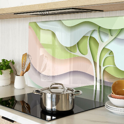 Schneidebrett glas Abstrakte Wellen in Pastellfarben