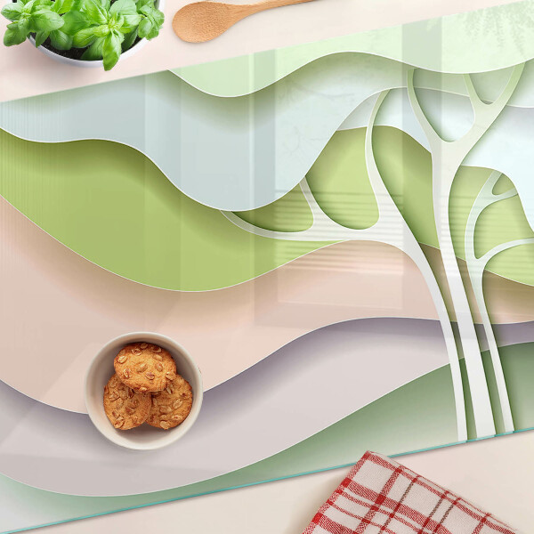 Schneidebrett glas Abstrakte Wellen in Pastellfarben