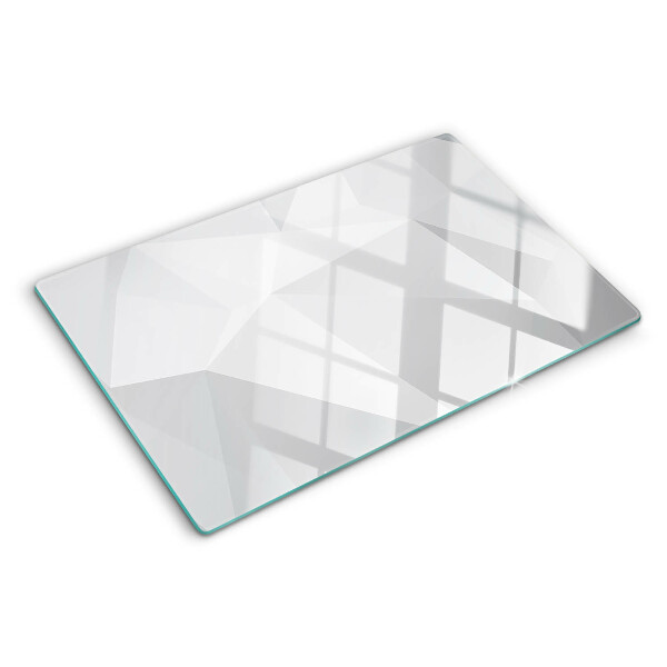 Glas-Schneidebrett mit geometrischem Muster in Grautönen