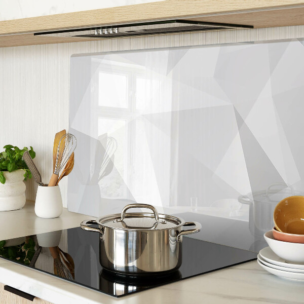 Glas-Schneidebrett mit geometrischem Muster in Grautönen