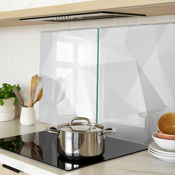 Glas-Schneidebrett mit geometrischem Muster in Grautönen