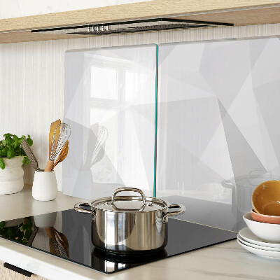 Glas-Schneidebrett mit geometrischem Muster in Grautönen