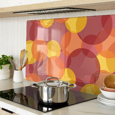 Schneidebrett glas Bunte Kreise in warmen Tönen