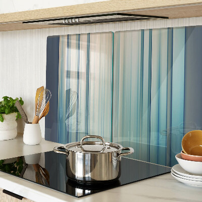 Glas Schneidebrett mit abstrakten Linien in Blautönen