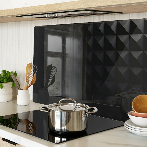 Schneidebrett Glas mit geometrischem Muster in Schwarztönen