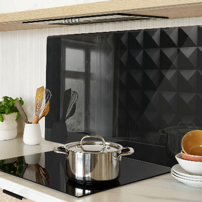 Schneidebrett Glas mit geometrischem Muster in Schwarztönen