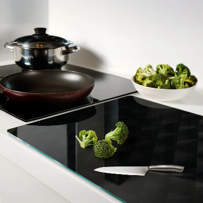 Schneidebrett Glas mit geometrischem Muster in Schwarztönen