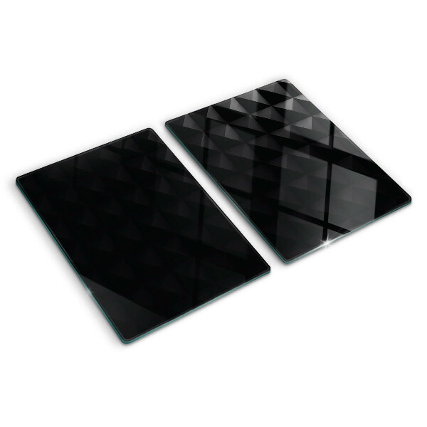 Schneidebrett Glas mit geometrischem Muster in Schwarztönen