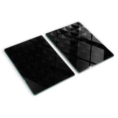 Schneidebrett Glas mit geometrischem Muster in Schwarztönen