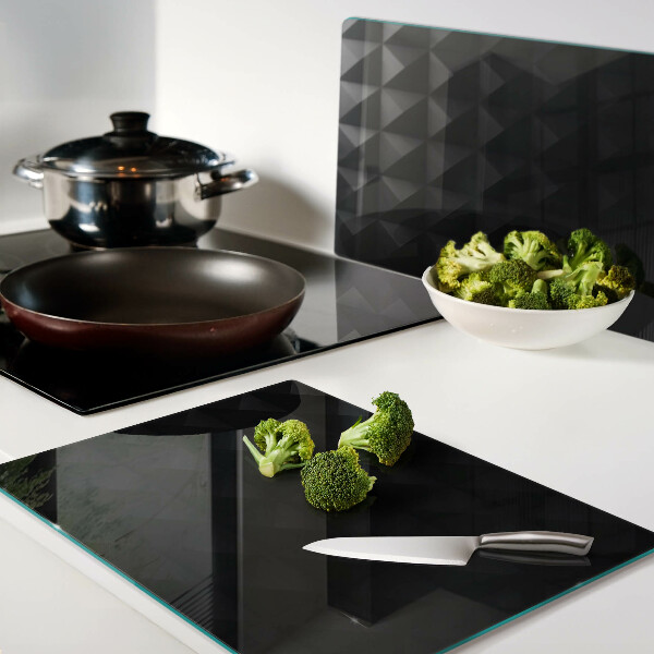 Schneidebrett glas Geometrische Muster in Schwarztönen