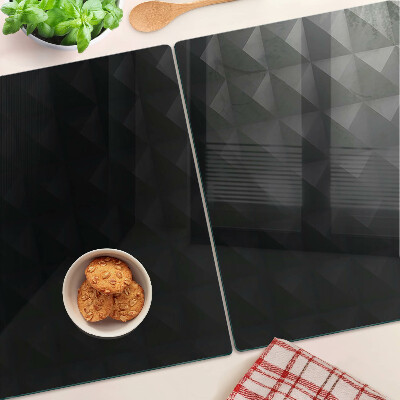 Schneidebrett Glas mit geometrischem Muster in Schwarztönen