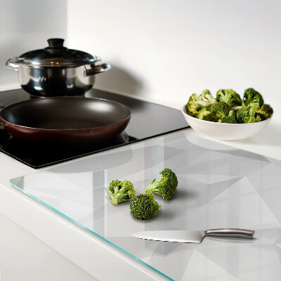 Schneidebrett Glas mit geometrischem Muster in Grautönen