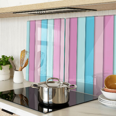 Glas-Schneidebrett mit geometrischem Pastellmotiv