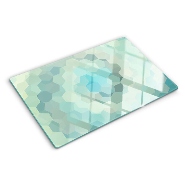 Schneidebrett mit geometrischem Muster in Blautönen