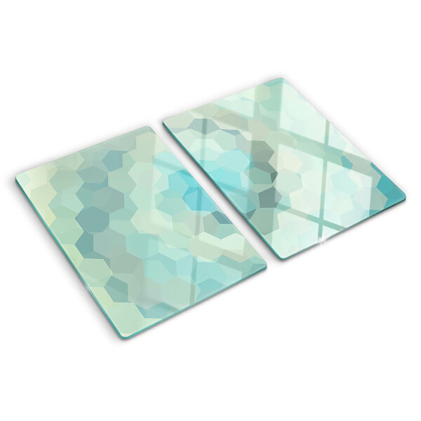 Schneidebrett mit geometrischem Muster in Blautönen