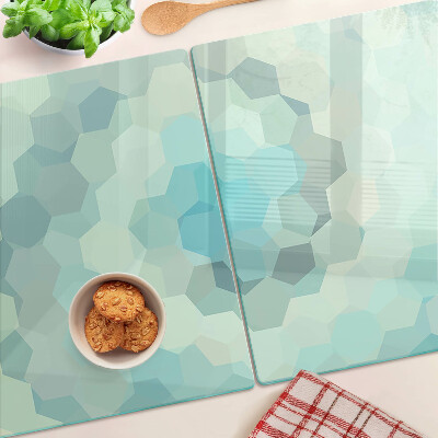 Schneidebrett mit geometrischem Muster in Blautönen