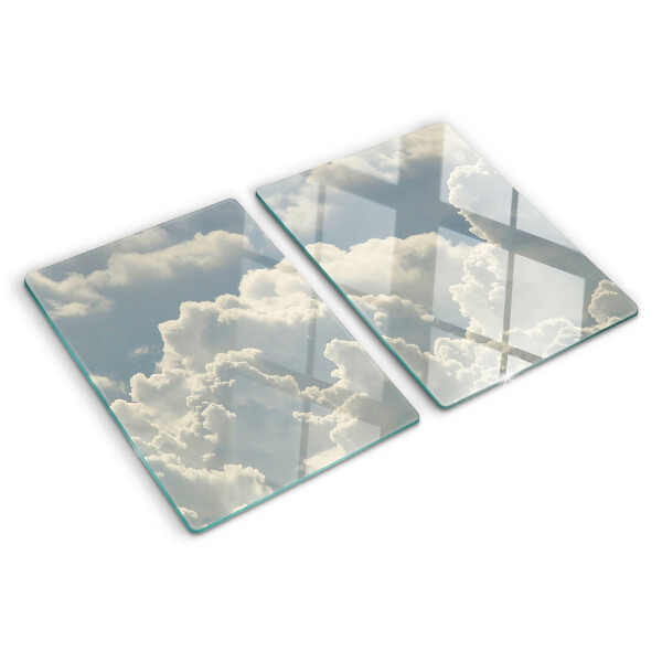 Schneidebrett Glas mit Motiv „Wolken am Himmel“