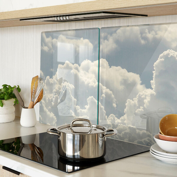 Schneidebrett Glas mit Motiv „Wolken am Himmel“