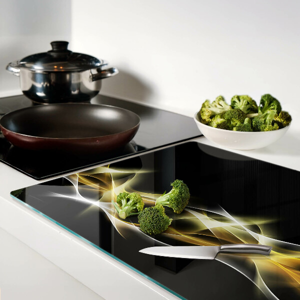 Glas schneidebrett Eine Lichtwelle in Goldtönen