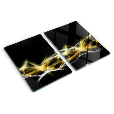 Glas schneidebrett Eine Lichtwelle in Goldtönen