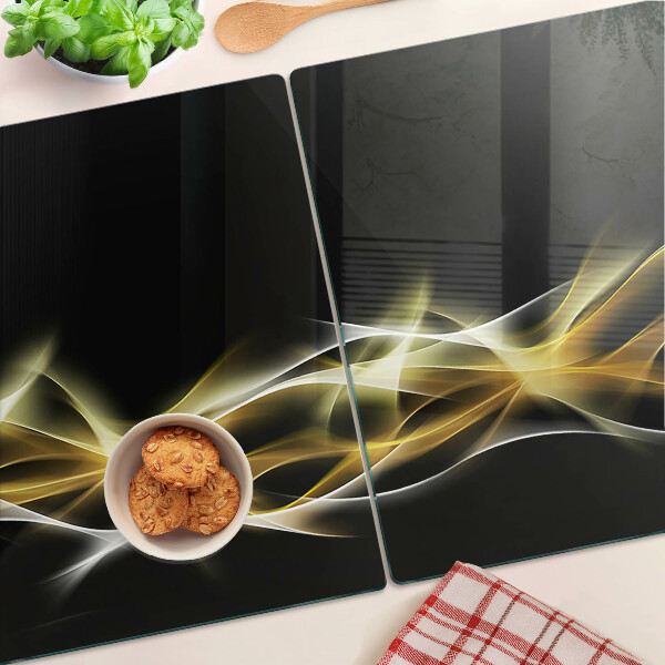 Glas schneidebrett Eine Lichtwelle in Goldtönen