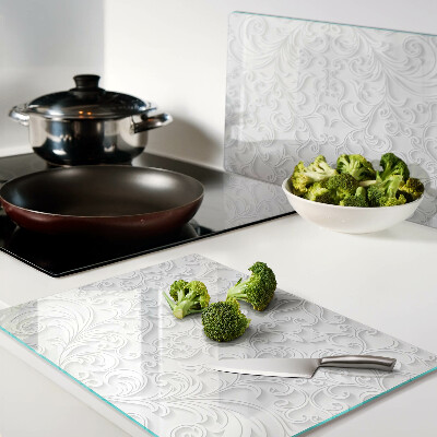 Schneidebrett glas Blumenmuster mit Wellen