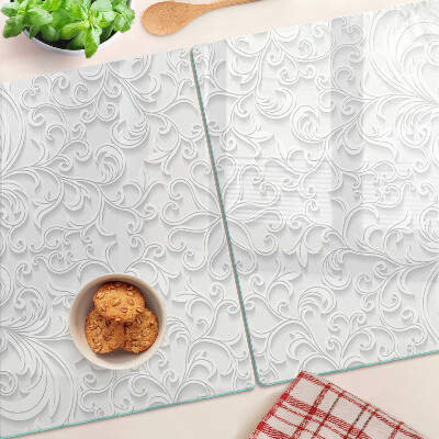 Schneidebrett glas Blumenmuster mit Wellen