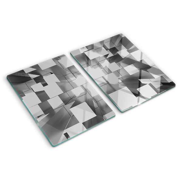 Glas Schneidebrett mit abstraktem geometrischem Motiv