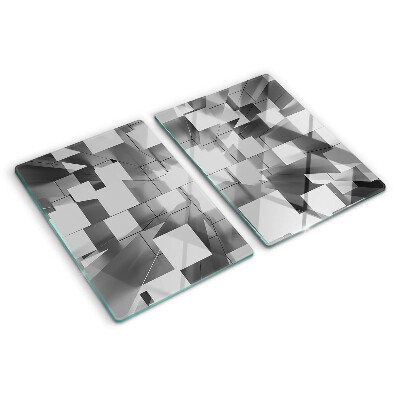Glas Schneidebrett mit abstraktem geometrischem Motiv