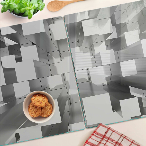 Glas Schneidebrett mit abstraktem geometrischem Motiv