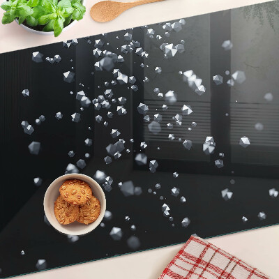 Schneidebrett Kristallblasen auf schwarzem Hintergrund