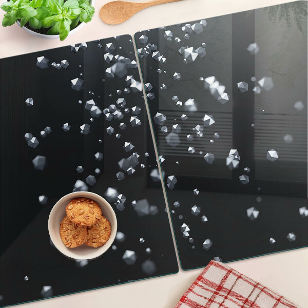 Schneidebrett Kristallblasen auf schwarzem Hintergrund