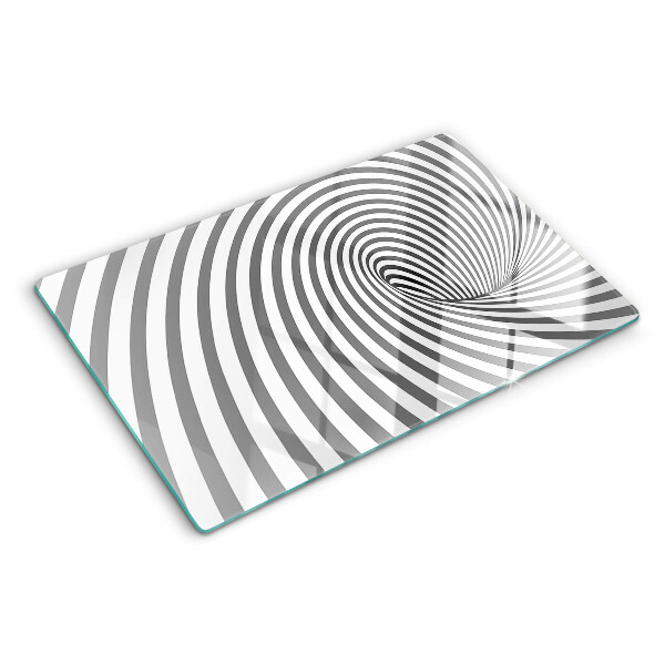 Glas schneidebrett Optisches Spiralmotiv