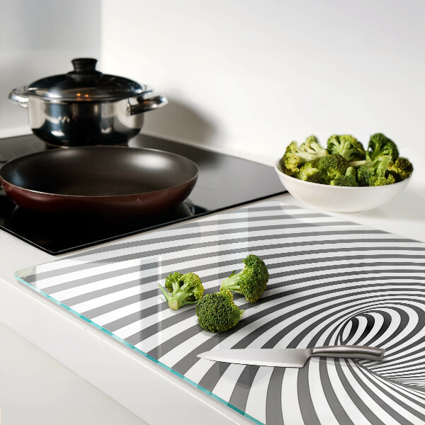 Glas schneidebrett Optisches Spiralmotiv