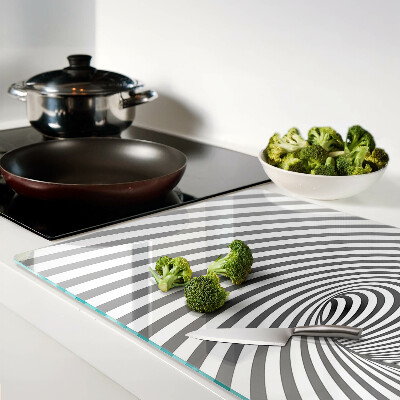 Glas schneidebrett Optisches Spiralmotiv