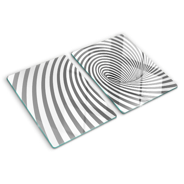 Glas schneidebrett Optisches Spiralmotiv