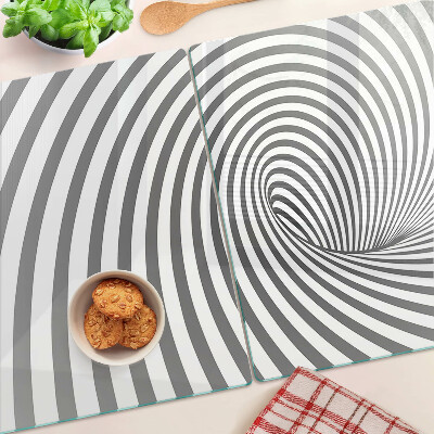 Glas schneidebrett Optisches Spiralmotiv